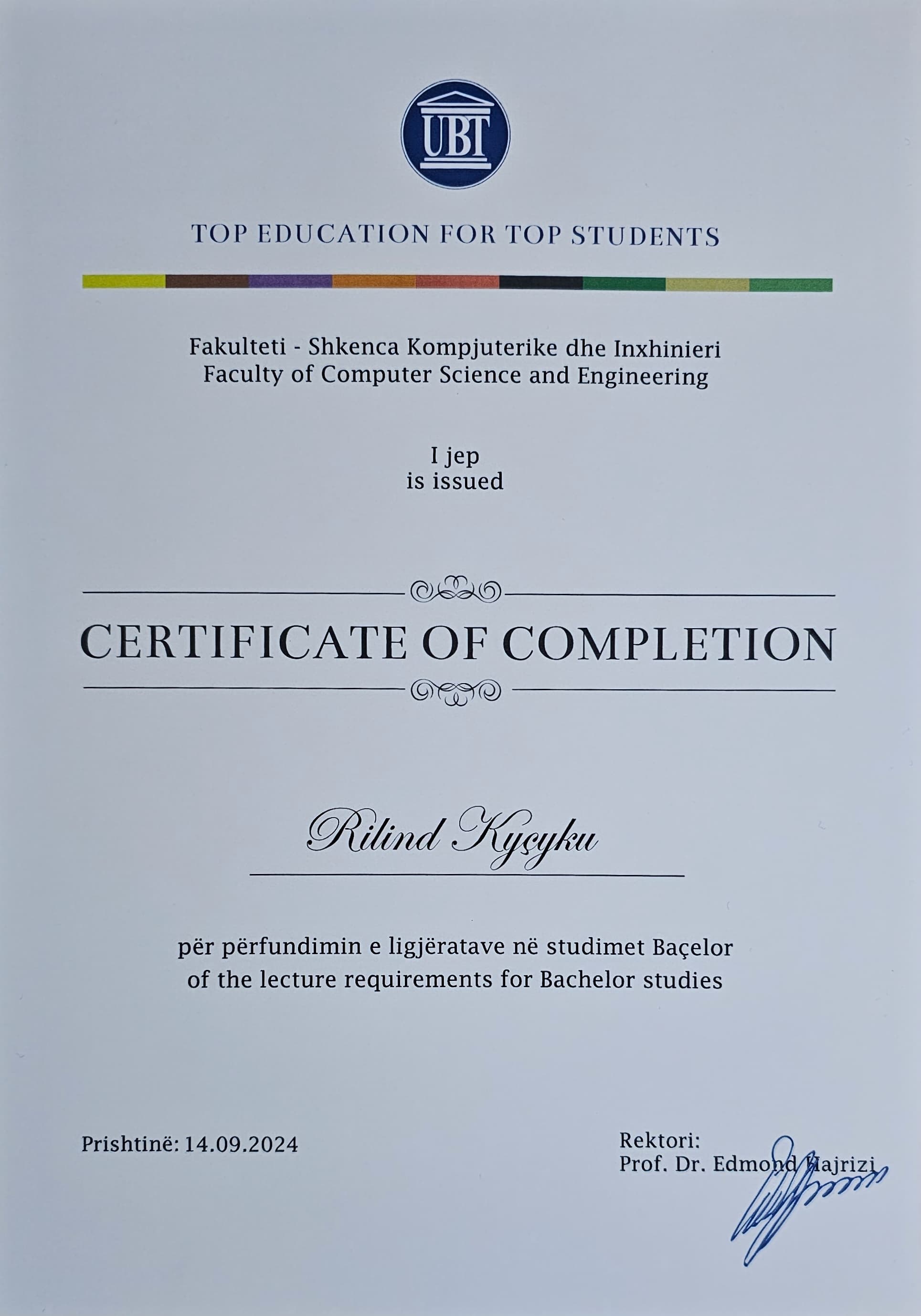 Bachelor's degree, Computer Science and Engineering